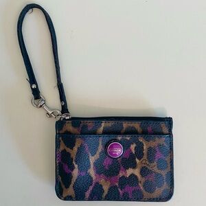 Coach Leopard Wallet Wristlet Keychain
